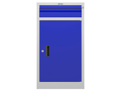 Инструментальная тумба Profi WD-2 фото | Размер: 840x460x640 мм. | Цвет: корпус серый полуматовый (RAL 7038), двери синие (RAL 5002)