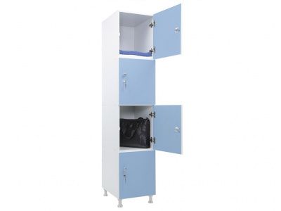 Шкаф для раздевалок WL 14-40 голубой/белый фото | Размер: 1895x400x500 мм. | Цвет: Белый